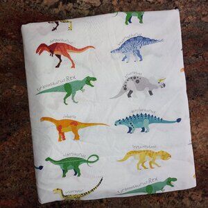 Pottery Barn  Flat Finn Dino Organic Cotton Bed Sheet 87x92"